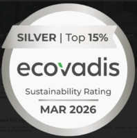 Notre entreprise est certifiée EcoVadis Silver (Top 15 %) pour sa performance en matière de responsabilité sociétale et environnementale – Mars 2026.